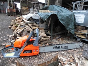 KRAFT&DELE | Benzin Kettensäge 5,7 PS +2 Schwert 16"/18" 2 Ketten + Ersatzstarter | Motorkettensäge Motorsäge Gartensäge Kunden-Foto 8