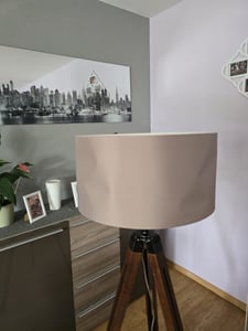 EGLO Stehlampe Lantada, 1 flammige Stehleuchte Vintage,, Standleuchte aus Holz, Stahl und Textil, Wohnzimmerlampe, Lampe mit Schalter, E27 Kunden-Foto 3