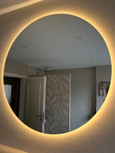 Badspiegel mit Bluetooth Spiegel Rund 80cm Kalt/Neutral/Warmweiß dimmbar Touch-Schalter Anti-Beschlag Badezimmerspiegel Spiegel Energiesparend Lichtspiegel IP44 Kunden-Foto 2