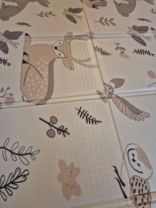 Doppelseitig faltbare Schaumstoffmatte 180 x 120 x 1cm - Elefanten/Neutrales Grau Kunden-Foto 2