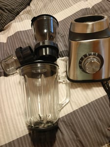 Standmixer Standmixer Mixer Smoothie Maker für Püree,Ice Crush,Shakes,VitaBoost 2 Ebenen, Edelstahl,1,5L Glasaufsatz,Tragbare Tasse,Blender elektrisch Kunden-Foto 1