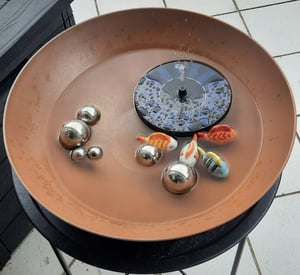 Jardinière ronde ventrue de 45 cm pour l'extérieur, aspect rouille brun Photo du client 1
