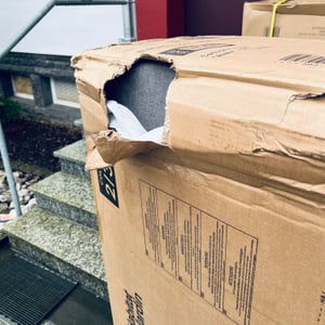 Ecksofa reversibel mit Schlaffunktion und Stauraum "Alain" - 3-Sitzer - Grau Kunden-Foto 2