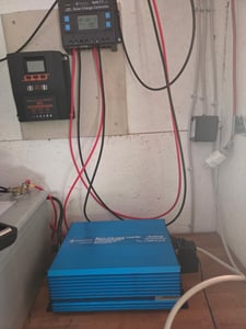 Komplettset 2x120 Watt Solarmodul 1070x585 NM1000 Watt Wandler 20A Laderegler Inselanlage Kunden-Foto 1