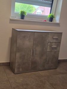 vidaXL Sideboard Betongrau 91x29,5x75cm Holzwerkstoff Kunden-Foto 1