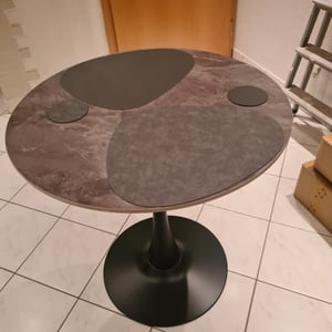 Platzset 6er Set, 2in1 Wende-Tischunterlage Kunstleder oval, Platzdeckchen 40x31cm Nierenform (salbei/beige) Kunden-Foto 2