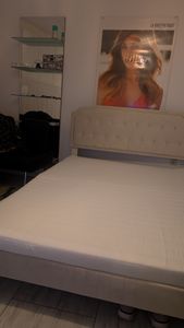 Yaheetech Polsterbett mit höhenverstellbarem Kopfteil Doppelbett 140×200cm Stoffbett Jugendbett Gepolstertes Bett Bettrahmen mit Lattenrost Hellgrau Kunden-Foto 14