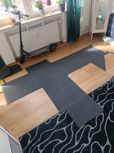 Teppichboden 200 x 500 cm Grau Bodenbelag Auslegware Meterware Nadelvlies Nadelfilz Rips Kunden-Foto 1