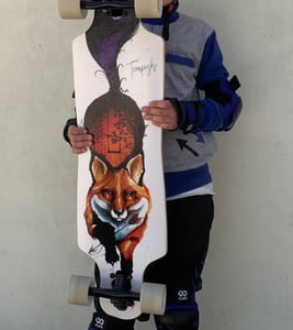longboard Fox 82,5x21,5 cm Holz weiß/schwarz Kunden-Foto 1