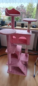Yaheetech Kratzbaum Kletterbaum 139 cm H, Katzenbaum mit 3 Aussichtsplattformen & 2 Kuschelhöhlen, Rosa Kunden-Foto 2