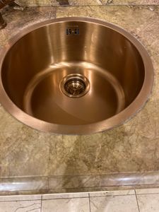 Pure.Sink Rondo Rundes Waschbecken aus Kupfer, flach eingebaut, untergebaut und aufgesetzt, 37 cm, PRN38-62 Kunden-Foto 1