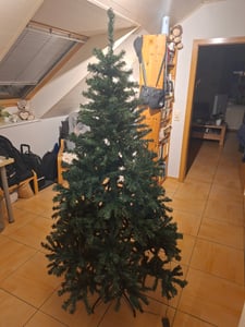 COSTWAY Albero di Natale artificiale a LED da 180 cm con 1000 punte in PVC, 350 LED, 11 modalità di illuminazione, 5 cambi di colore e supporto in metallo Albero di Natale verde Foto del cliente 1