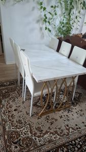 Albatros Esszimmerstühle DIAMOND 4er Set, Weiss - Edler Diamant-Look, Polsterstuhl mit Kunstleder-Bezug, Modernes Stilvolles Design am Esstisch Küchenstuhl Stuhl Esszimmer hohe Belastbarkeit Kunden-Foto 1