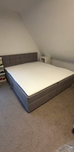 Masseno Boxspringbett GLOS 180x200 cm Komplett-Set mit Bonell Matratze und Topper, Polsterbett mit Bettkästen -Grau, COSMIC 160 Kunden-Foto 2