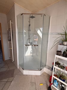 doporro Duschkabine Fünfeckdusche 90x90x195 Duschabtrennung ESG-Sicherheitsglas Klarglas inkl. Easy-Clean-Beschichtung Rav08K Kunden-Foto 1