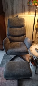 HOMCOM Relaxsessel mit Hocker, Fernsehsessel mit hoher Rückenlehne Wippfunktion Kunden-Foto 1