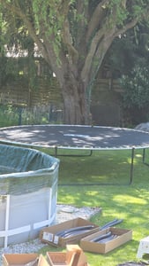 Aga SPORT EXCLUSIVE Trampolin 427 cm 14 ft Schwarz, Kindertrampolin, Gartentrampolin mit Sicherheitsnetz + Schutznetz + Leiter Kunden-Foto 2