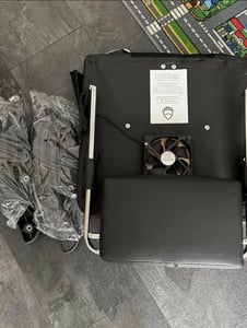 Gaming-Stuhl mit Ventilator, Bürostuhl, Luftkühler und Kühlung – Belüfteter Kühlsitz, mit Liegefunktion,  sanfte Vibrationsmassage, Schwarz Kunden-Foto 12