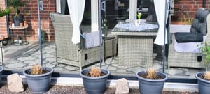 In & Outdoor Teppich Wetterfest Rauten Design für Küchen Balkon Terrasse Garten oder Wohnzimmer Teppich, Größe: 140 x 200 cm, Farbe: Grau-2 Kunden-Foto 1