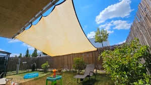 Tenda da sole, rete ombreggiante, rete di protezione solare resistente ai raggi UV, rete frangivista con occhielli per serre, giardini, balconi e tettoie, 3x4 m Foto del cliente 1