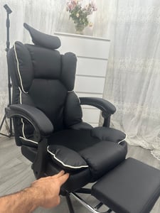 Gaming-Stuhl mit Ventilator, Bürostuhl, Luftkühler und Kühlung – Belüfteter Kühlsitz, mit Liegefunktion,  sanfte Vibrationsmassage, Schwarz Kunden-Foto 24