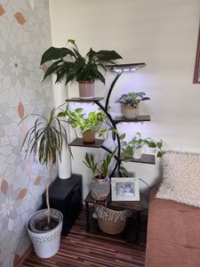 WISFOR Porte-fleurs, 2 étagères à plantes avec 6 niveaux/4 crochets, 136.5cm de haut Porte-plantes Étagère à fleurs pour balcon intérieur Escalier à fleurs salon Photo du client 4