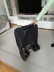 Fiqops Bollerwagen faltbarer Tragfähigkeit bis ca. 100 kg - schwarz Bollerwagen faltbarer Strandwagen Handwagen Gerätewagen faltbar Kinder Ausflug Kunden-Foto 3