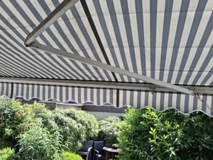 Leudus Markisenstoff mit Volant für 6x3,5m Markisen Markisenersatzstoff Markisentuch Sonnenschutz fertig genäht (5,83x3,5m SPD089) Kunden-Foto 6