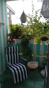 Ensemble de 2 chaises longues pliables, chaises de jardin réglables, chaises de plage résistantes aux intempéries, bleu et blanc | 5 positions | Rembourrage de 6 cm | Acier Photo du client 1