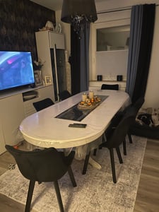 EUGAD Esszimmerstühle 2er Set, Polsterstuhl, Weich Samt und Holz, Dunkelgrau Kunden-Foto 3