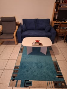 Sofa AIKIDO 150x85 - mit schlaffunktion - Farben zur Auswahl - modernen Sofa - mit Bettkasten - Moderner Cordstoff - Stoff POSO 047 Olivgrün Kunden-Foto 11