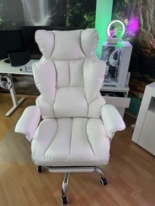 COMHOMA Bürostuhl Gaming Stuhl, Gamer Stuhl, Ergonomischer Bürostuhl mit Fußstütze, höhenverstellbar, Schreibtischstuhl, Chefsessel, schwarz-Kunstleder Kunden-Foto 3