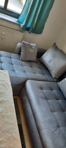 BroMARKT Ecksofa LUIS Schlaffunktion Bettkasten L-Form 238x148x88cm Grün Kunden-Foto 2