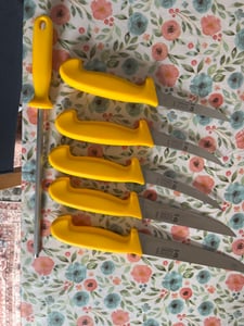 SMI Küchenmesser Set 6-teilig – Solingen Edelstahl Messer (Kochmesser, Metzgermesser, Fleischmesser, Ausbeinmesser) – Profi Schlachtermesser Kunden-Foto 1