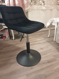 WOLTU 1x Barhocker Barstuhl Barsessel höhenverstellbar Küchenhocker mit Lehne 360° Drehstuhl Samt, Rosa Kunden-Foto 3