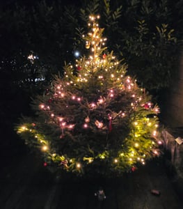DEUBA® Lichterkette 100 LED Außen Timer 8 Leuchtmodi IP44 Dimmbar Wetterfest Batterie Innen Weihnachten Weihnachtslichterkette Beleuchtung Warmweiß Kunden-Foto 1