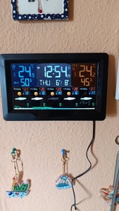 Wlan Wetterstation Funk mit Außensensor, Wifi Funkwetterstation mit APP, 5-Tage Wettervorhersage,Temperatur,Luftfeuchtigkeit,UV-Index,Uhrzeit Kunden-Foto 1