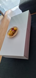 Tavolino Okwish con illuminazione a LED e 2 cassetti, tavolino con vano portaoggetti, portata fino a 30 kg, nero Foto del cliente 1