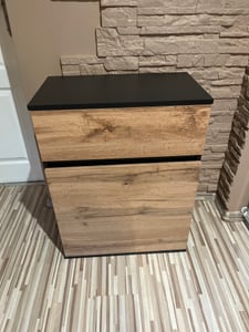 Komoda Nowoczesna Szuflada 60Cm Do Salonu Młodzieżowa Czarny Dąb Wotan Zdjęcie produktu od klienta nr 1