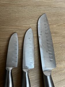 Set di coltelli da cucina in acciaio inossidabile, design asiatico, 3 pezzi | Coltelli da cucina asiatici | Set di coltelli asiatici, 3 pezzi Foto del cliente 1