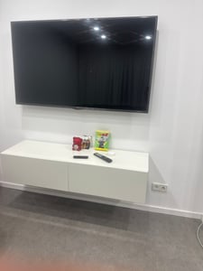 SONNI 140x40x30cm weiß Hochglanz holz hängend TV-Schränke, Wandhängend, bodenstehend Niedriger Schrank Kunden-Foto 2
