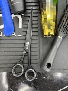 SMI -  6 zoll schwarz haarschere - Haarschneideschere frisör schere -edelstahl friseurschere schere haare schneiden-für damen und herren Razor Edge Kunden-Foto 1