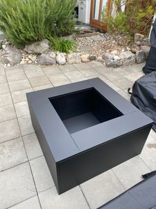 vidaXL Caminetto da esterno, nero, 60 x 60 x 30 cm, acciaio resistente alle intemperie Foto del cliente 2