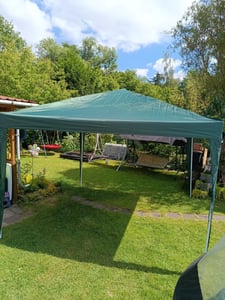 FCH Faltpavillon 2 x 2m Pavillon mit 4 Seitenwänden, Fenster, Festzelt mit UV-Schutz, mit 4 Seitenteilen, Gartenzelt, Festzelt Kunden-Foto 4
