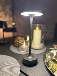 Kabellose Dimmbare LED Akku Tischleuchte Touch Tischlampe Lampe Wohnzimmer Nachttischlampen Dreifarbiges Licht Gold Kunden-Foto 4