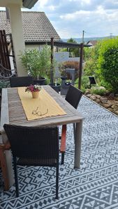 EVOCAMP Outdoor Teppich 250x400 cm, Kunststoffteppich, wetterfest für Terrasse, grau-weiß Kunden-Foto 6