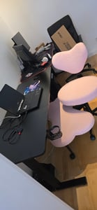 SANODESK QS1 Výškově nastavitelný stůl 140 x 60 cm, elektrický, 4 paměťové funkce, ochrana proti kolizím, nosnost 70 kg, háčky, vedení kabelů (černý) Fotografie od zákazníka č. 11