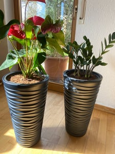 Hoher Blumentopf mit weißem Einsatz SAND SLIM DPSA400-S449 Kunden-Foto 1