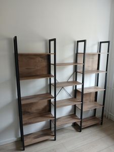 VASAGLE Úložný regál, s 14 policemi, knihovna, industriální design, zlatá dubová barva-bílá Fotografie od zákazníka č. 4