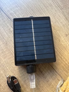 LED Solar Lichterkette Juteseil - 200 warmweiße LED - L: 10m - 8 Funktionen/USB - Fernbedienung Kunden-Foto 2